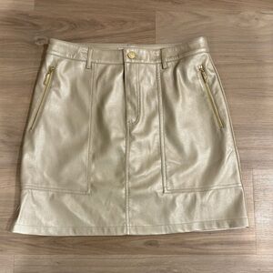 Marc New York Leather Skirt with Gold Accents